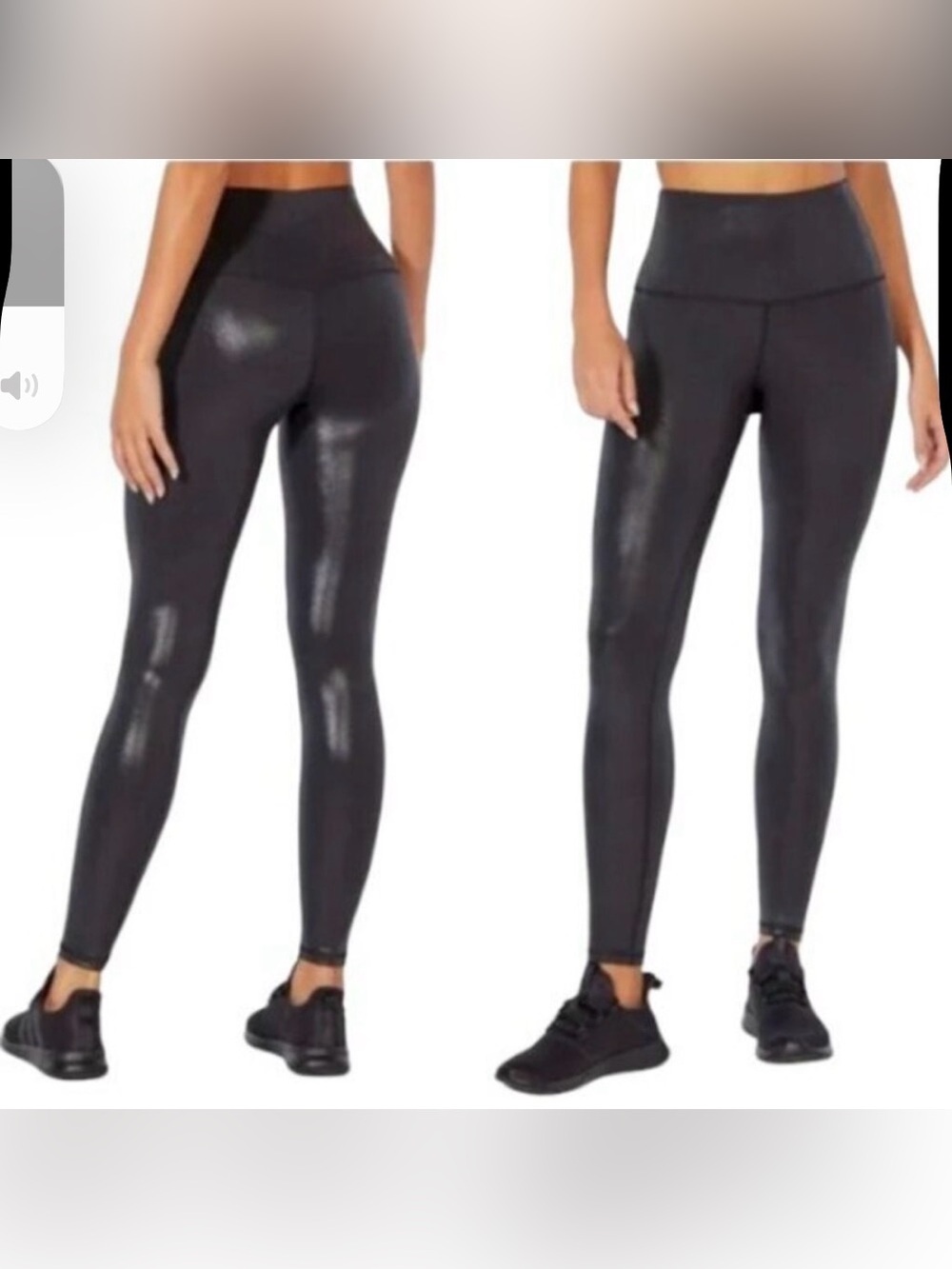 Wildfox Dylan Liquid Metal High Waisted Leggings Black size M